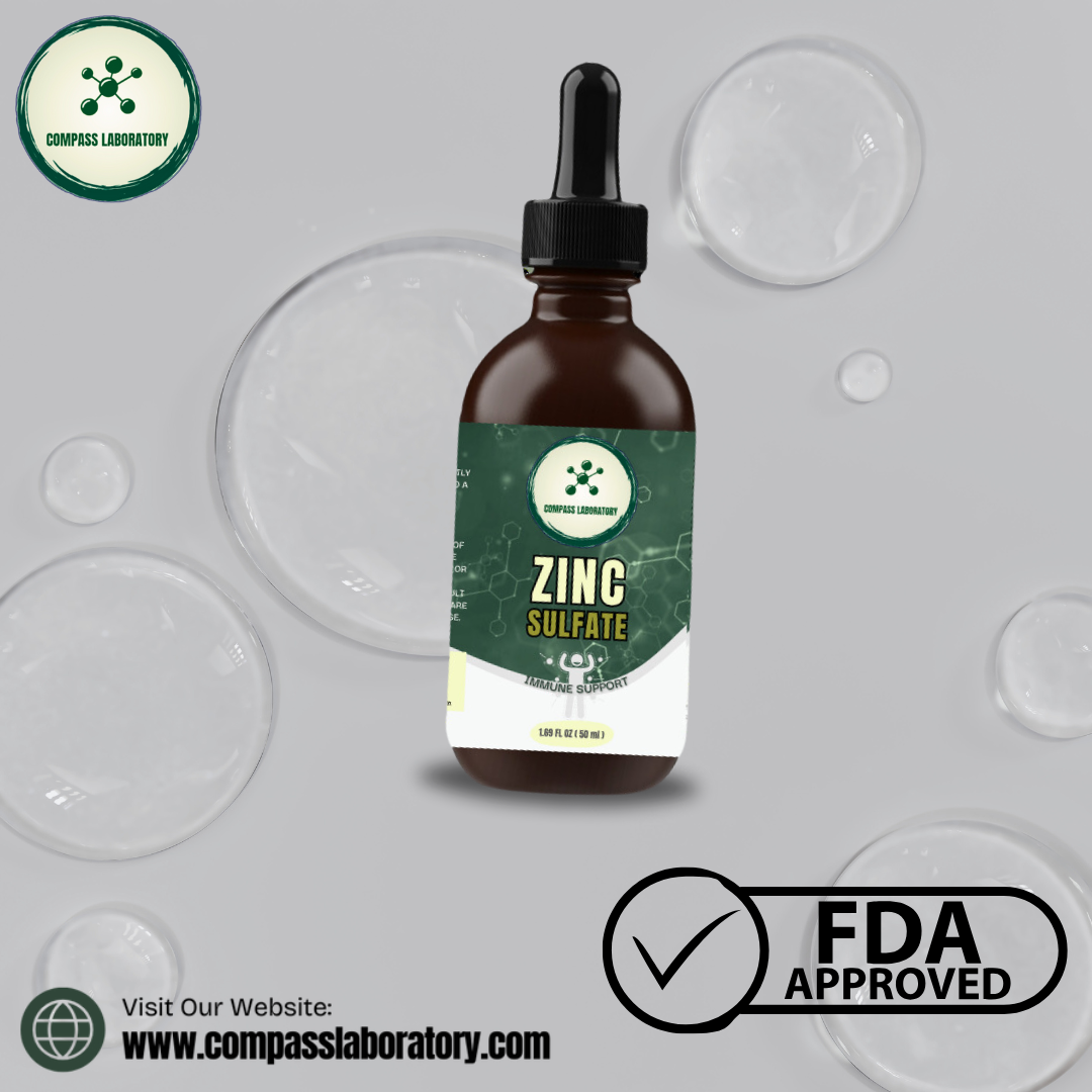 Zinc Sulfate 7.5 mg/2 mL Oral Solution - 50 mL Bottle (25 Servings) - Compass Laboratory