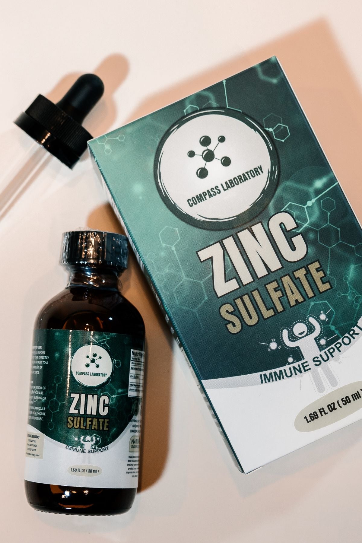 Zinc Sulfate 7.5 mg/2 mL Oral Solution - 50 mL Bottle (25 Servings) - Compass Laboratory