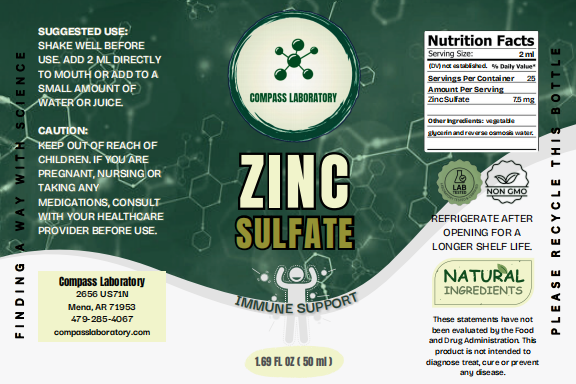 Zinc Sulfate 7.5 mg/2 mL Oral Solution - 50 mL Bottle (25 Servings)