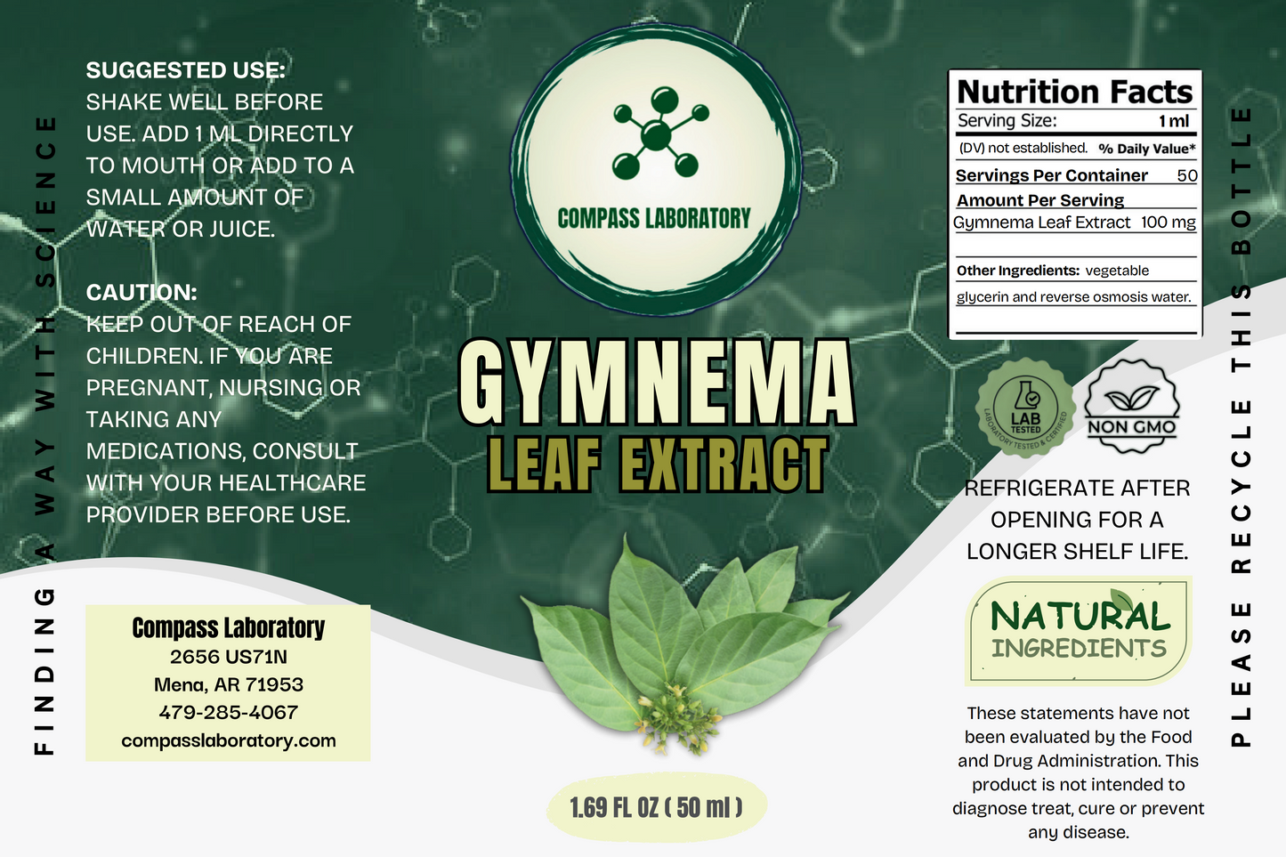 Gymnema Leaf Extract 100 mg/ml – Natural Support for Healthy Blood Sugar Levels - Compass Laboratory