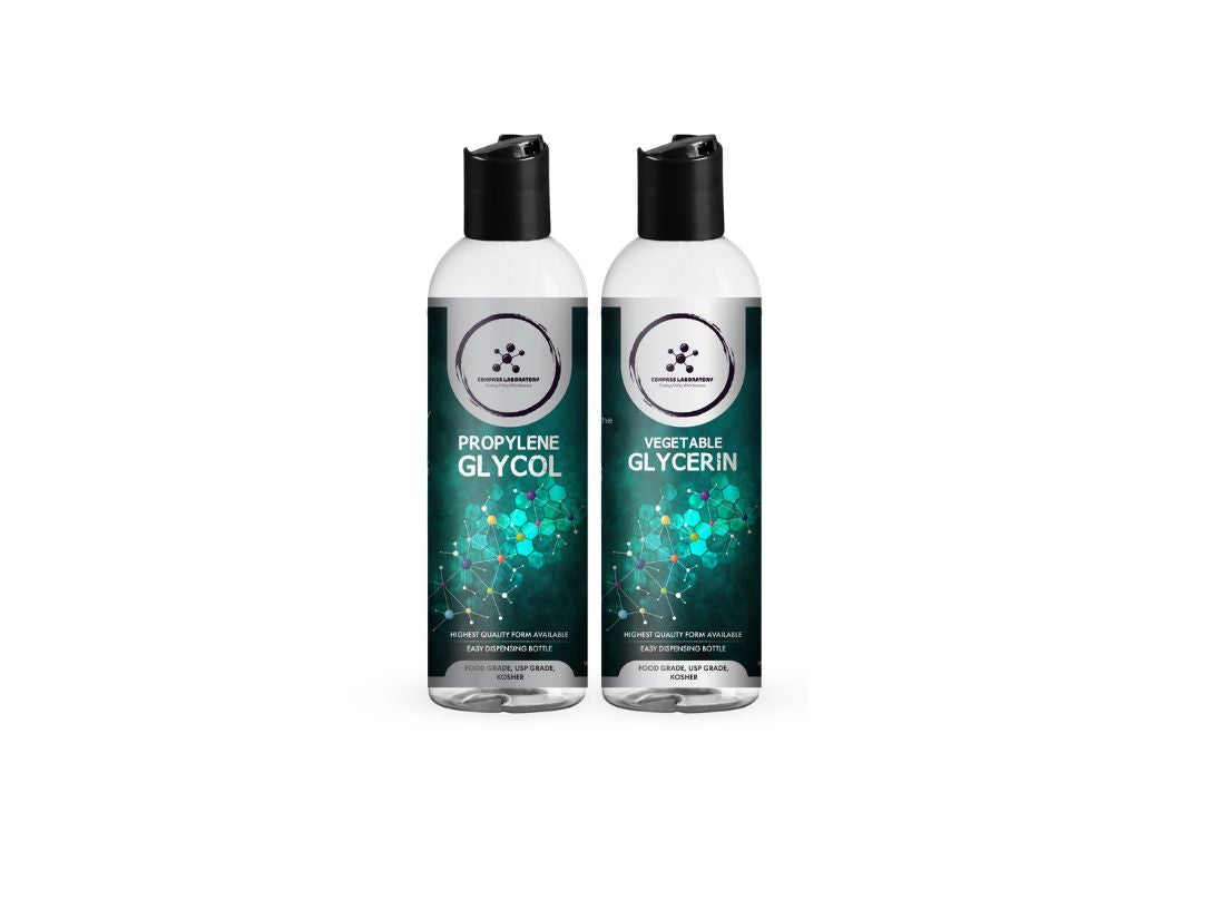 USP 99.9% Pure Vegetable Glycerin & Propylene Glycol - 4 Oz Each, Food Grade VG PG