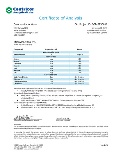 Methylene Blue 1% - Compass Laboratory