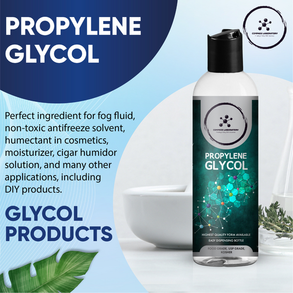 Compass Laboratory Propylene Glycol and Vegetable Glycerin 2 Pack Bundle – Non-Toxic, Safe, 100% Pure, USP Grade, Food Grade Bulk PG and VG for Soaps, Lotions, Moisturizers, Solvents & More - Compass Laboratory