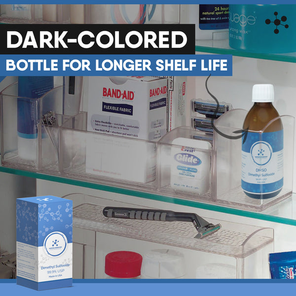 Compass Laboratory DMSO Liquid 99.9+ Pure Solvent - USP, Pharmaceutical Grade DMSO Solvent - High-Purity Dimethyl Sulfoxide - Pure, Undiluted, Odorless - Made in The USA - 8.45oz/250ml Glass Bottle - Compass Laboratory